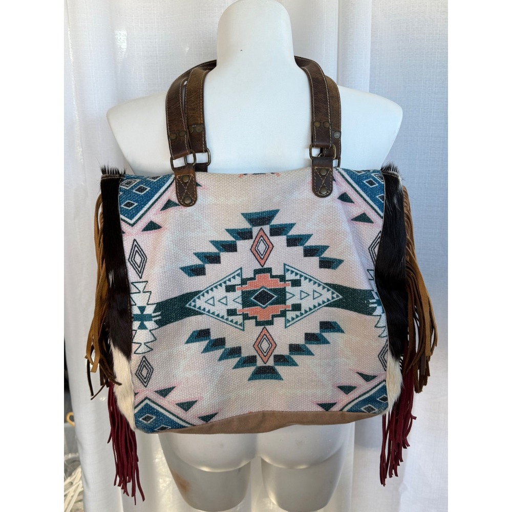 Hopofly Boho Southwestern Fringe Tote Bag Handmade Western Glam Tribal‎ Ethnic